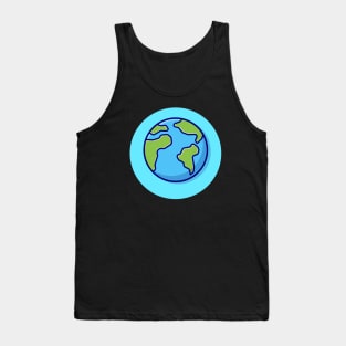 Earth Cartoon Vector Icon Illustration Tank Top